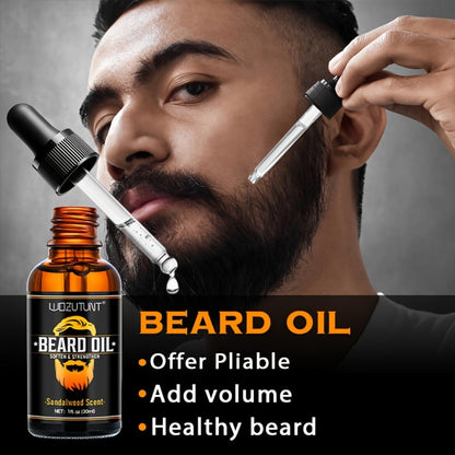 Beard Oil & Balm Grooming Kit for Men – 9-Piece Complete Beard Care Set with Conditioner Wash Brush Comb Clippers Travel Pouch