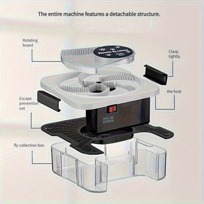 Fly Trap, Electric USB Rechargeable Indoor Kitchen Farm No Consumables for Garden, Yard and Pest Management