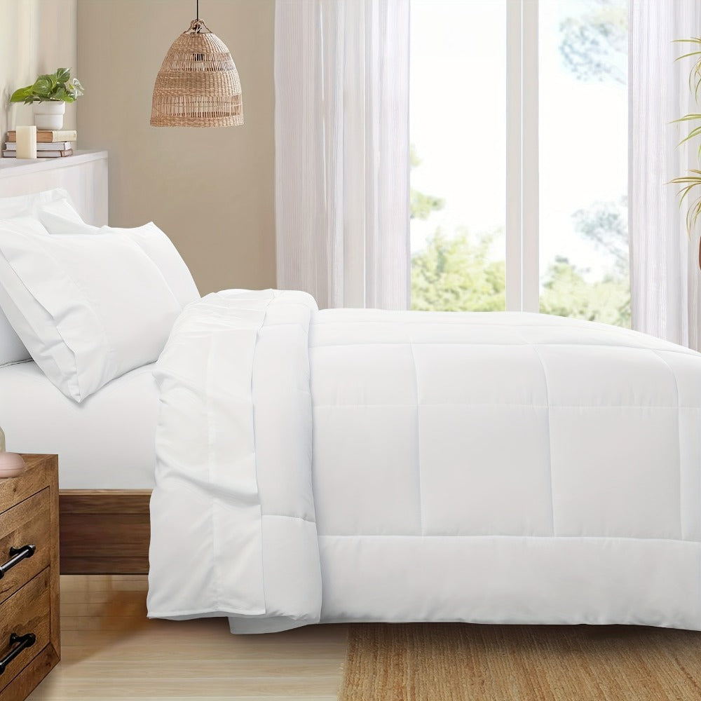 7 Piece Comforter Set Luxury Soft Fluffy Bedding All Season Bed in a Bag with Comforter Fitted Sheet Flat Sheet Pillowcases Hypoallergenic