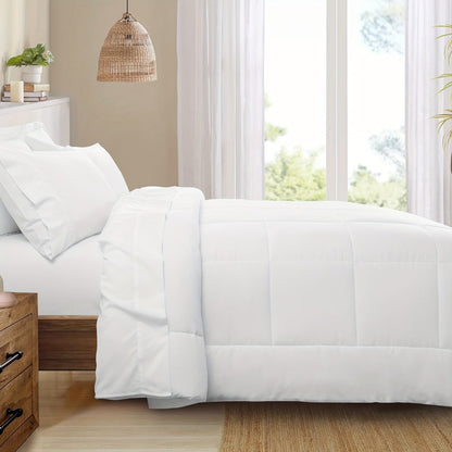7 Piece Comforter Set Luxury Soft Fluffy Bedding All Season Bed in a Bag with Comforter Fitted Sheet Flat Sheet Pillowcases Hypoallergenic