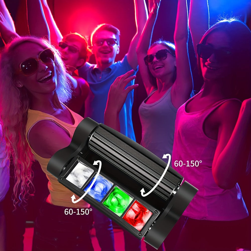 Spider Beam Moving Head Stage Light 8x3W RGBW LED DJ Disco Light Sound Activated DMX-512 for Entryways, Bedrooms and Living Spaces