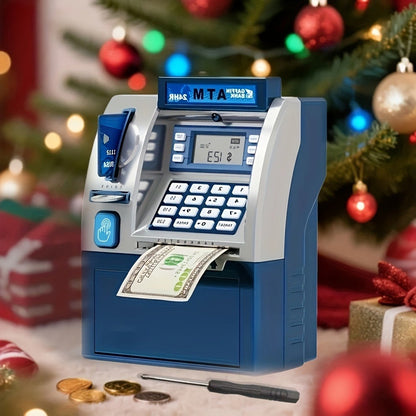 Electronic ATM Kids Piggy Bank with Password, Banknote & Coin Savings Bank for Boys Girls, Birthday Gift