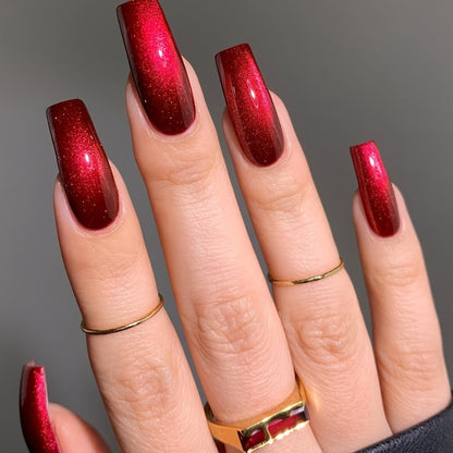 Glitter Gel Nail Polish Set 6pcs Metallic Sparkle – Liquid Glitter Soak-Off Gel in Red & Purple, LED Curable High-Shine Nail Art Kit 0.24oz