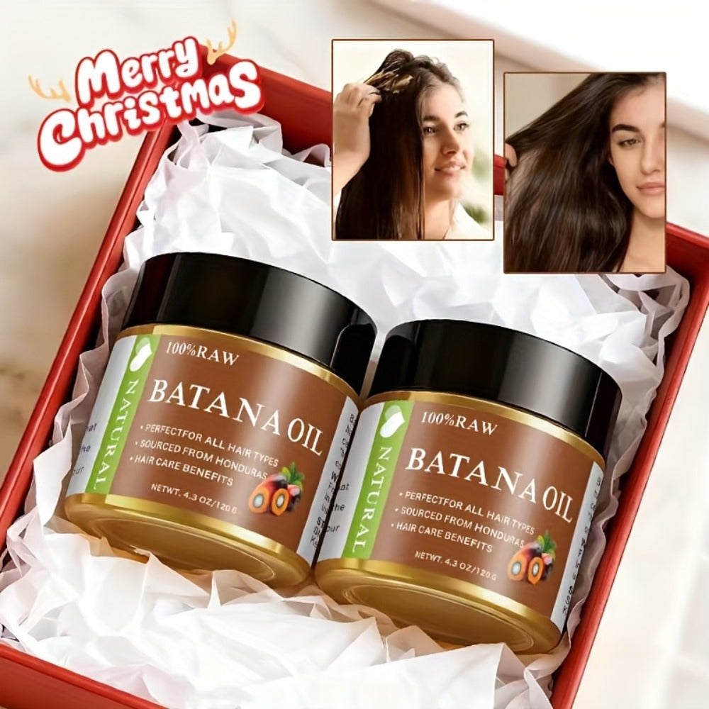Hair Oil Batana Two-Jar Balm Set with Wide-Mouth Containers for Pre-Wash or Leave-In Hair Application