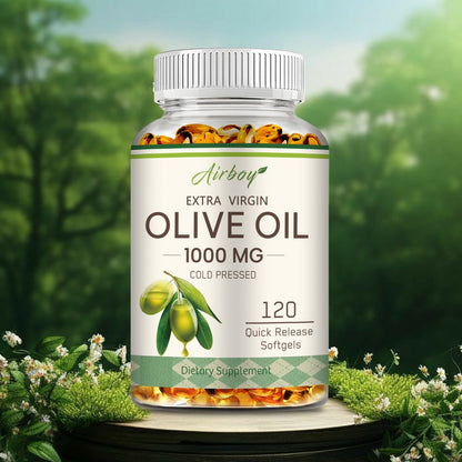 Extra Virgin Olive Oil Capsules 120 Softgels with Omega-9 Omega-6 & Palmitic Acid for Bath Time, Home Spa and Personal Care