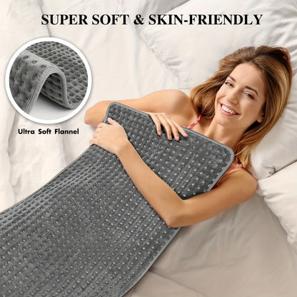 Electric Heating Pad 17"x33" Fast Heating Lap Blanket - 9 Adjustable Heat Settings, Shutoff Timer