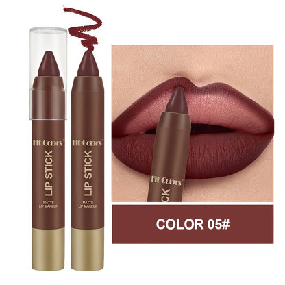 Lipstick Set, Fit Colors 6-Piece Matte Crayon Collection with Brown, Nude, Pink and Purple Colors