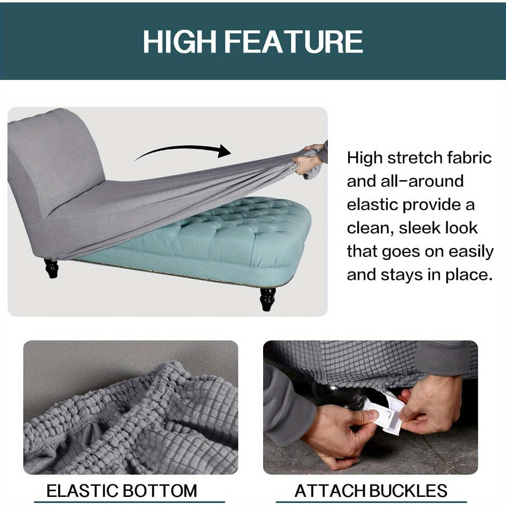 Chaise Lounge Cover Stretch Slipcover Jacquard Fabric Chair Sofa Protector for Living Room Bedroom Multi-Color