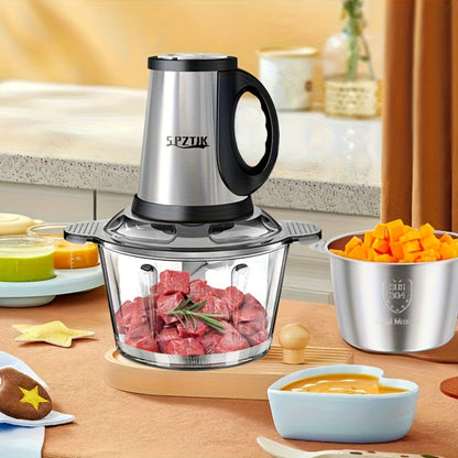 Electric Food Chopper with 2 Bowls & Dual-Level Blades, Mini Food Processor for Grinding Meat Chopping Nuts Salad Prep