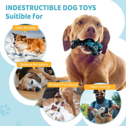 Interactive Dog Chew Toy Indestructible Nylon Bone for Aggressive Chewers – Bacon Flavor Durable Chew Toy for Large Medium Heavy Dogs