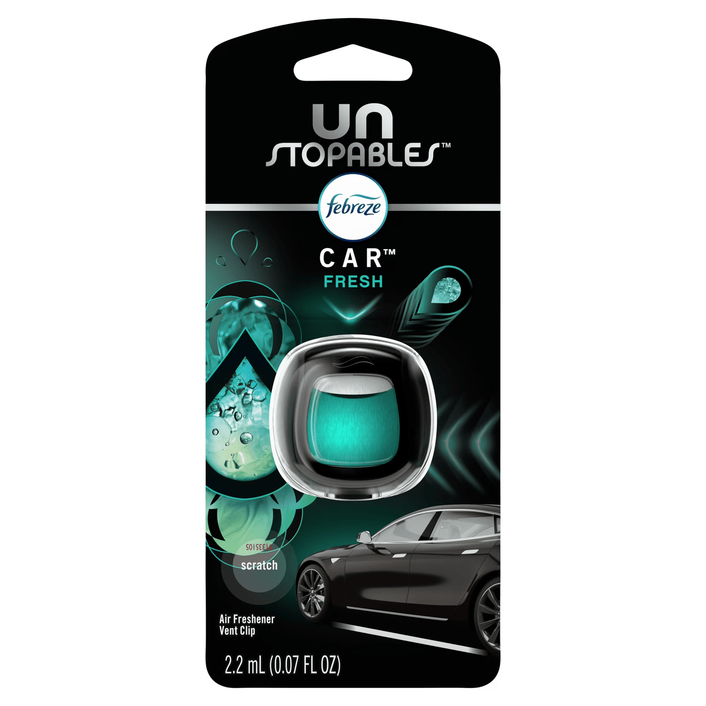 Car Vent Clip Air Freshener 3-Pack – Febreze Auto Odor Eliminator, Unstopables Fresh, Evening Woods & Laundry Fresh