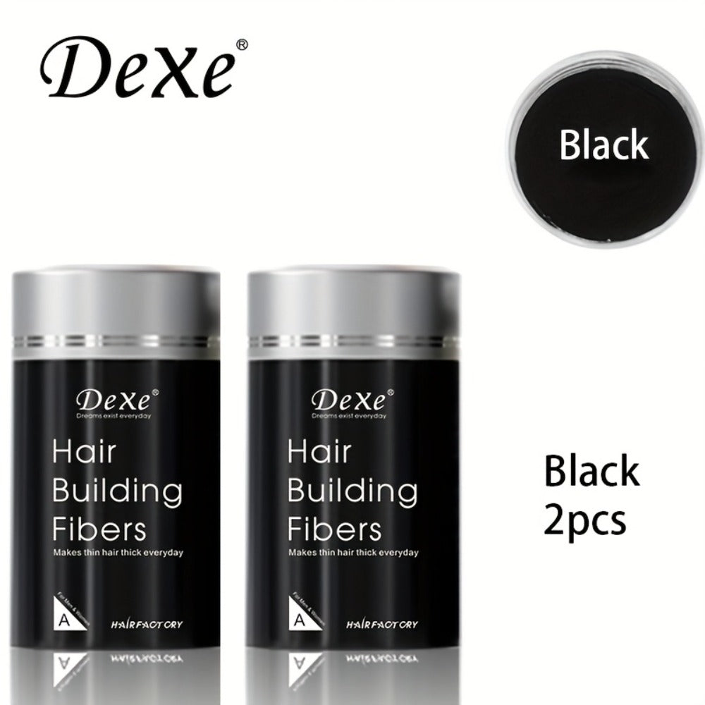 DeXe Hair Fiber Powder 2pcs x 22g, Natural Fine Thickening Fibers for Thinning Hair & Bald Spot Coverage