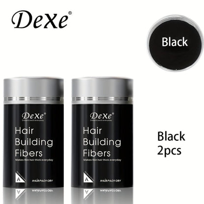 DeXe Hair Fiber Powder 2pcs x 22g, Natural Fine Thickening Fibers for Thinning Hair & Bald Spot Coverage