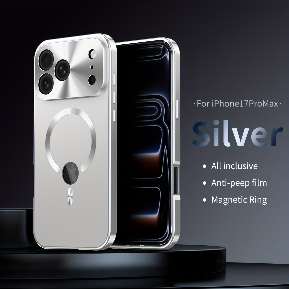 iPhone Anti-Spy Magnetic 2-in-1 Phone Case with All-Round Lens Protection – Complete Drop Protection Cover for iPhone 12 13 14 15 16 Pro Max