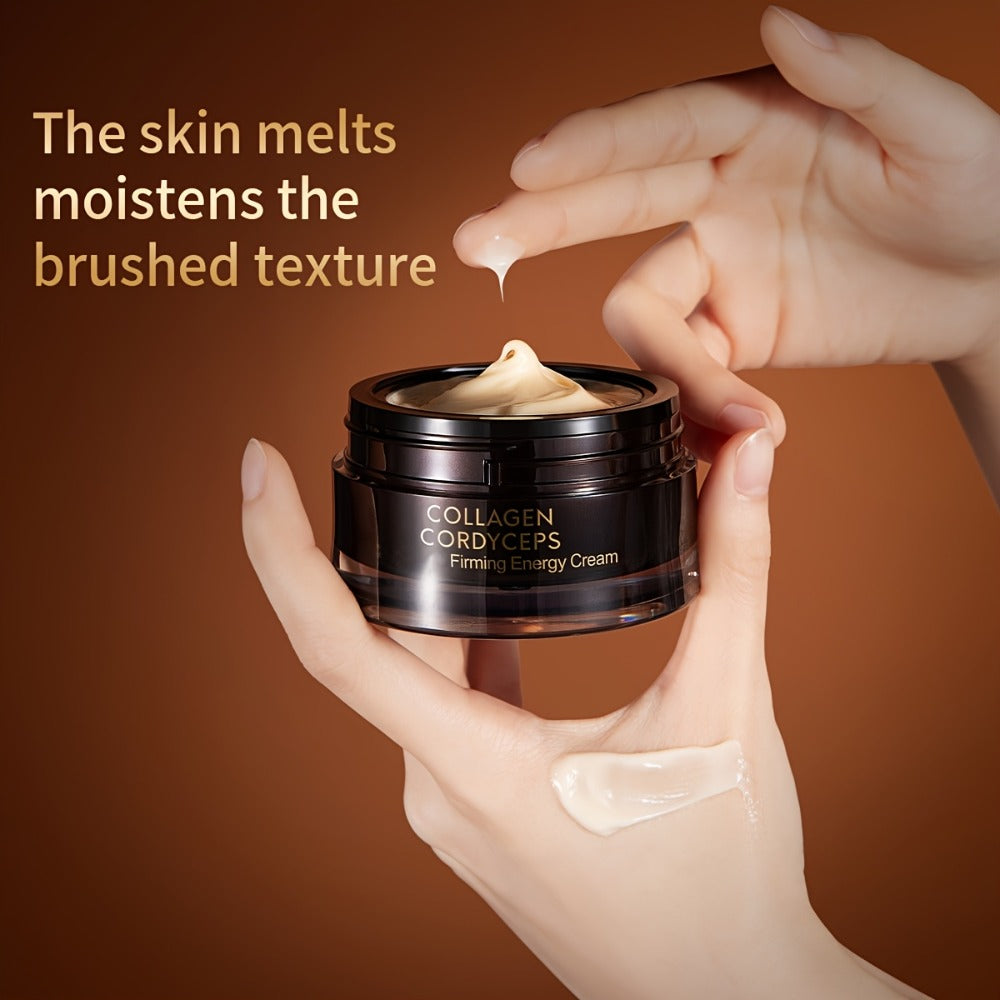 Face Cream Cordyceps Collagen 50g Formula with Squalane, Glycerin and Alcohol-Free Bottle Format