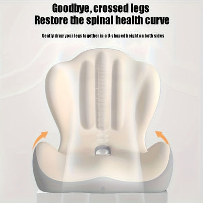 Hip & Lumbar Support Seat Cushion Ergonomic Memory Foam – Breathable High-Density Back Support Pillow for Office Chair