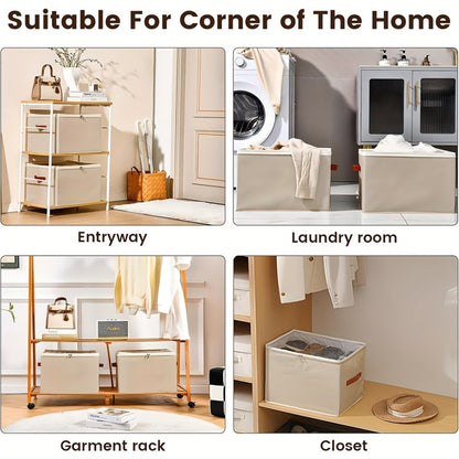 Sixteen-Compartment Foldable Shoe Storage Box with Flip-Top Cover, Side Handles and One- or Two-Piece Sets