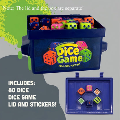 Fast-Paced Dice Rolling Board Game with 80 Dice – Addictive 2-4 Player Party Game for Adults & Groups, Portable Travel Game Night Set