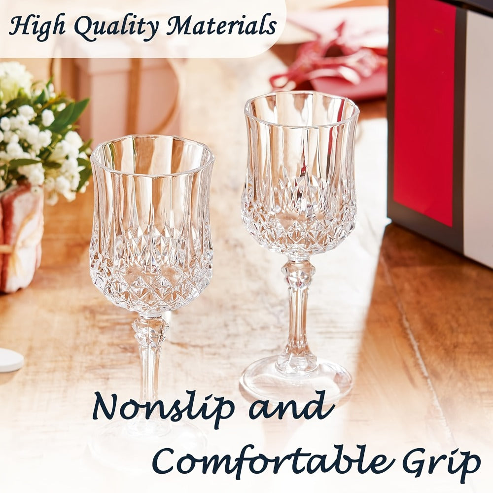 Plastic Wine Glasses 24 Pack 7oz for Home Cooking, Dining and Outdoor Meals, with the Listed Configuration