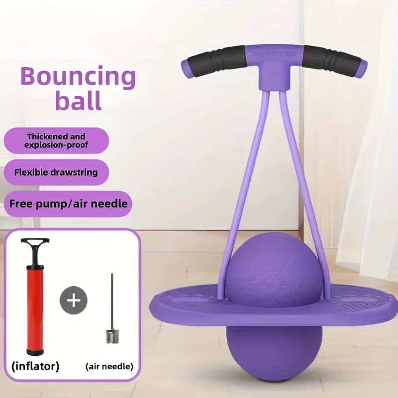 Bounce Ball with Handle for Kids & Adults – High-Elasticity Hopper Ball, Durable Wear-Resistant Jumping Ball for Fitness & Outdoor Fun