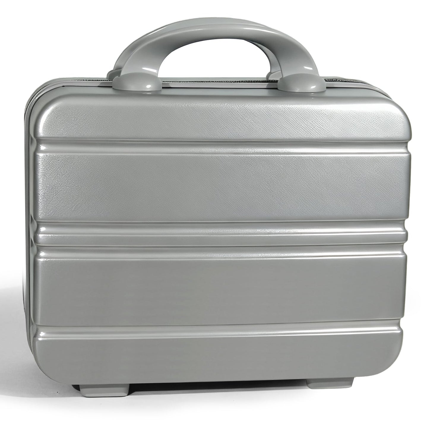 Hard Shell Makeup Travel Case Waterproof Pressure-Proof Portable Cosmetic Suitcase with Elastic Band Luggage Attachment Carry-On Organizer