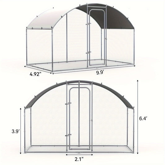 Walk-in Chicken Pen Large Metal Outdoor Poultry Enclosure Cover Yard Cage for Chickens Ducks Rabbits 3 Sizes Available