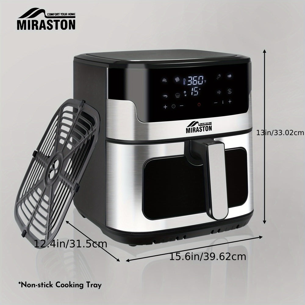 8.5QT Digital Air Fryer 8-in-1 with Touchscreen Display & 8 Presets, 1500W Air Fry, Bake, Roast & Broil, Stainless Steel Basket