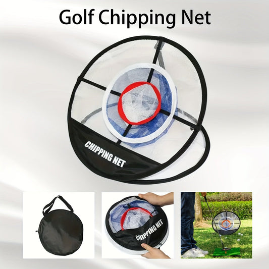 Portable Folding Golf Ball Pick Up Net – Golf Training Target Retrieval Net with Fixing Tool for Indoor & Outdoor Swing Practice