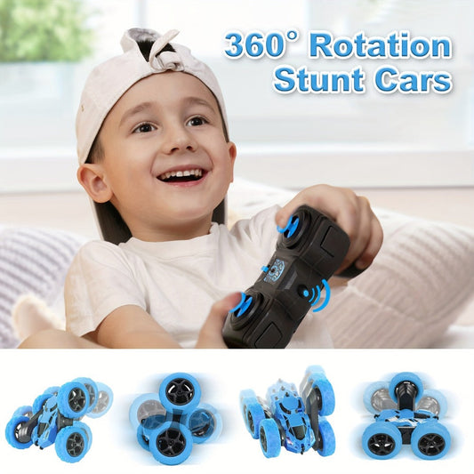 Remote Control Car, Double-Sided 360-Degree Flip Stunt Model with LEDs, 2.4GHz Control and 1400mAh Battery