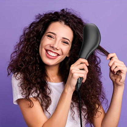 Ceramic Hair Straightener Brush 30 Sec Fast Heat Anti-Scald Straightening Comb Soft Touch, for Home, Travel and Salon Hair Styling