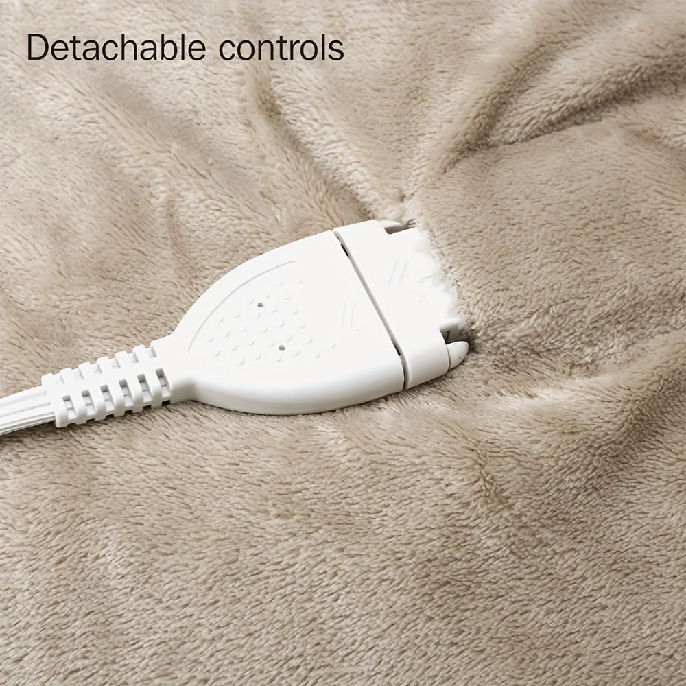 Dual Control Electric Heated Blanket with 10 Heat Levels - Auto Shutoff, Overheat Protection, Fast Heating