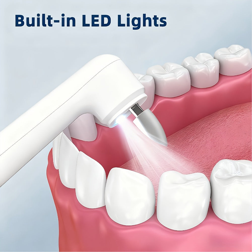 Tooth Polisher Rechargeable, 6 Brush Heads & 5-Speed Settings, Electric Teeth Polishing Tool for Plaque Removal