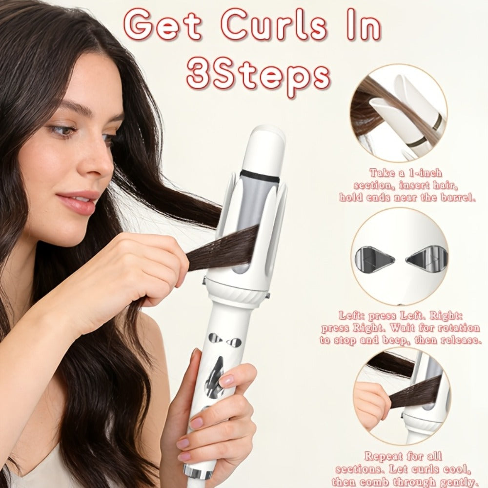 5-in-1 Hair Styler Set with Interchangeable Curling Wand & Straightening Brush - Multi Barrel Curling Iron Kit for Waves