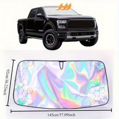 Laser Insulation Windshield Sunshade 5-Layer Thickened Front Window Heat Blocker Diamond Pattern Gold Black Fits All Vehicles Ford F150