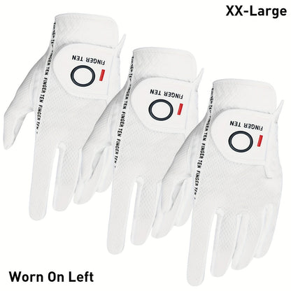Wet Weather Golf Gloves Rain Grip 3-Pack for Men | Breathable Water-Resistant Golf Gloves for Left & Right Hand