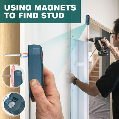 Magnetic Stud Finder with Laser Level, High Brightness Laser Marker, Horizontal & Vertical Bubble Level