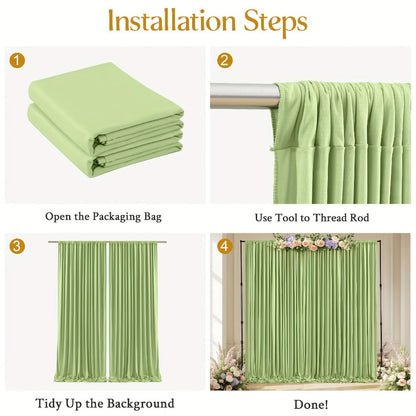 Elegant Fabric Backdrop Curtains 4pcs with Poles 59x85in Non-Transparent Wrinkle-Free Party Photo for an Everyday Personal Care Routine