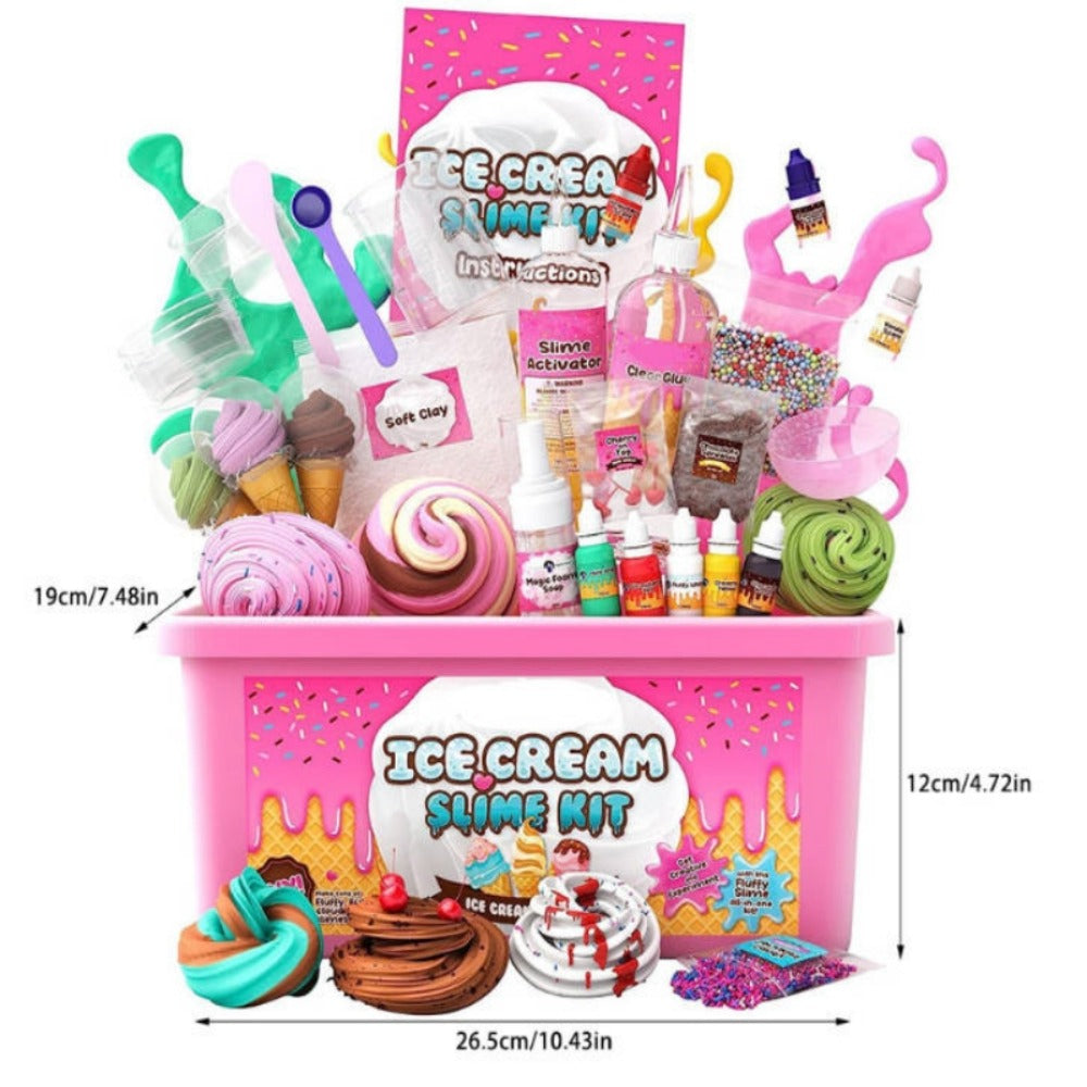 Novelty Slime Toy Ice Cream & Lollipop Set for Kids, Cute Food Shaped Squishy Slime, Fun Party Favors for Christmas Halloween Easter