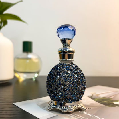 Perfume Bottle Refillable Atomizer 0.51oz, Vintage Imitation Crystal Arabic Style Empty Essential Oil Spray Bottle