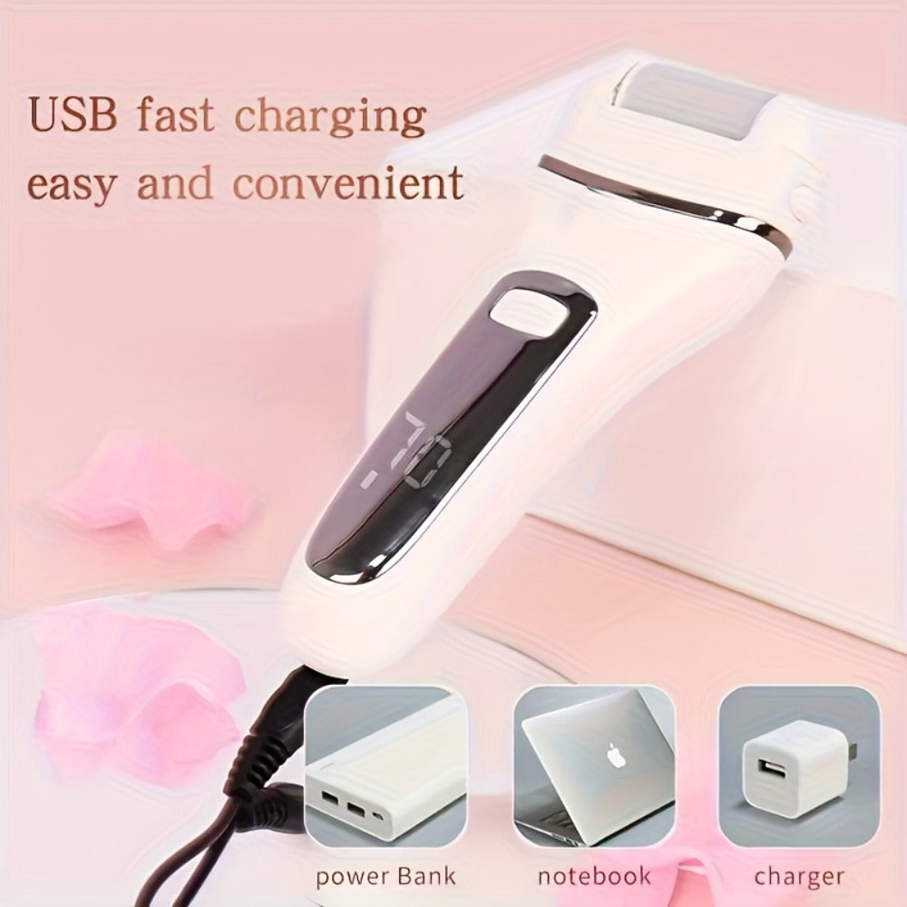 Electric Pedicure Foot File 10-in-1 Kit, Rechargeable with Digital Display, 3 Roller Heads