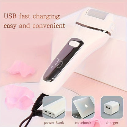Electric Pedicure Foot File 10-in-1 Kit, Rechargeable with Digital Display, 3 Roller Heads