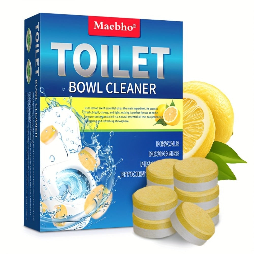 Cleaning Tablets, Lemon Scented Toilet Cleaner Tablets for Stain & Urine Removal, Deodorizing Bowl Cleaner