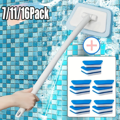 Shower Cleaning Brush Set with Replaceable Heads 7/11/16pcs – Bathtub Brush Wall Tile Brush Floor Brush Window Glass Cleaner