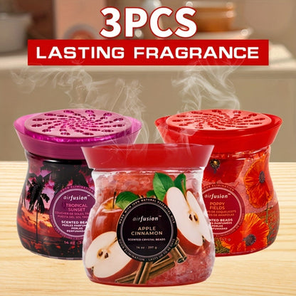 Air Freshener Scented Beads 3-Pack, Fragrance Beads, Multi-Purpose Odor Eliminator for Home, Car