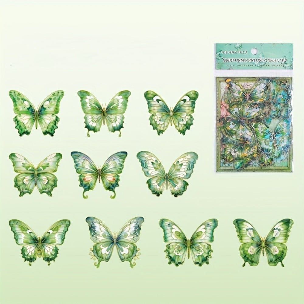 3D Butterfly Stickers 120pcs Holographic Glitter Resin Clear Aesthetic Decal Pack for an Everyday Personal Care Routine