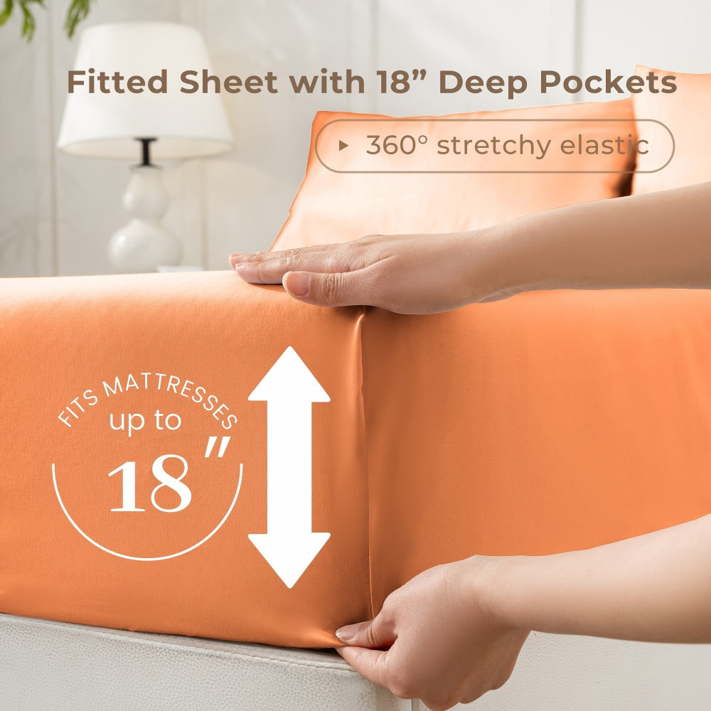 Bed Sheet Set Sanded Microfiber with 40–44 cm Pocket, Machine-Washable Care and Twenty-Plus Colors