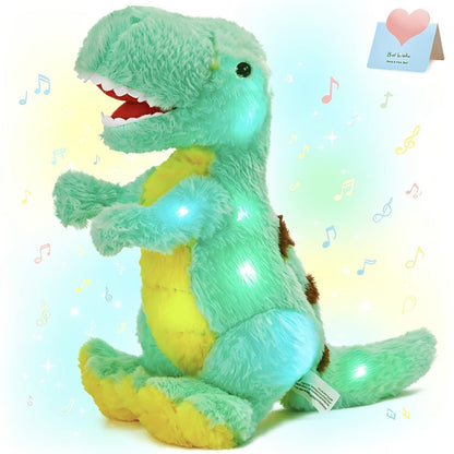 Plush Toy Light-Up Tyrannosaurus Rex with Music or No-Music choices Choices and Soft Fabric