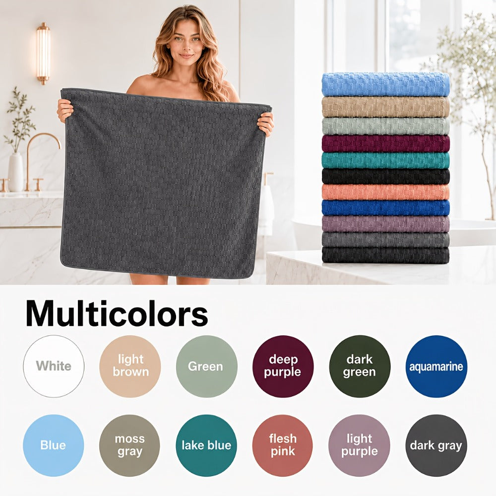 Bath Towels Set Single or 4-Piece 800GSM Oversized Microfiber Towels 32 x 64 Inch for Home and Guest Use
