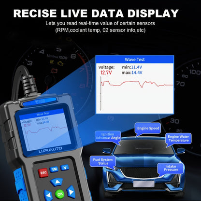 T200 or T300 OBD2 Scanner with Color Screen, I/M Readiness Menu and T300 Battery Check Option