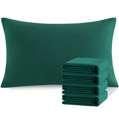 Pillowcases 4 Pack Queen 20x30 – Brushed Microfiber Soft Wrinkle-Free Fade-Resistant Envelope Closure Solid Color 32 Colors